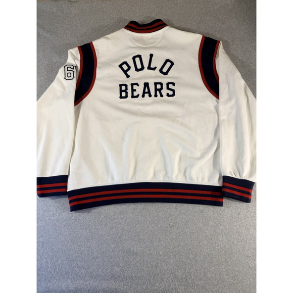 Polo Ralph Lauren Polo Bears 67 Baseball Jacket Mens Large White/Blue/Red - Picture 3 of 12